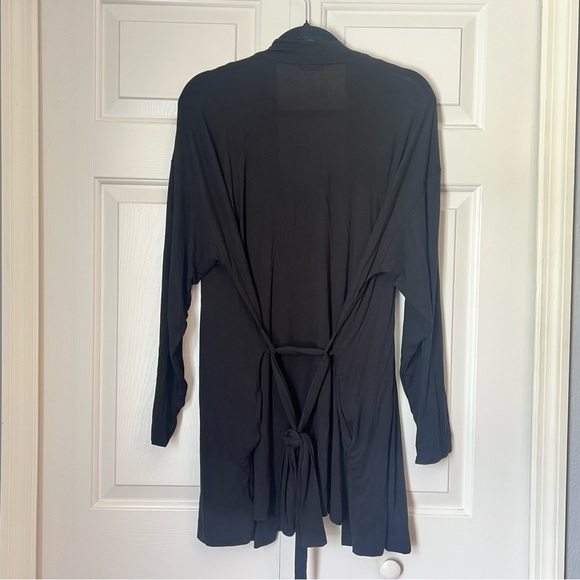 Gap Maternity Black Pajama Set Cami Robe Pants Size Large Modal Soft - Picture 5 of 11